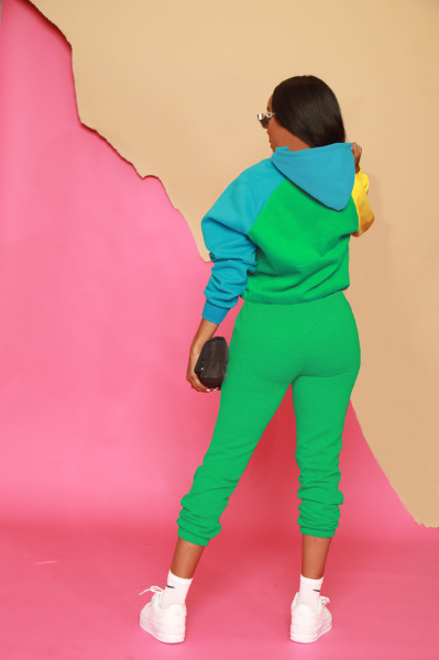 Fashion snap thread letter hooded suit