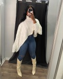 Shawl loose fashion personality short sweater top