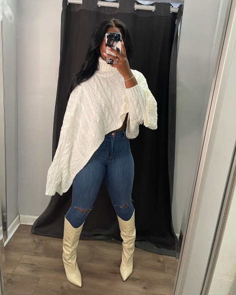 Shawl loose fashion personality short sweater top
