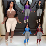 Loose sweater suit two-way zipper head