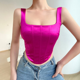 Street sexy waist wrap chest fish bone corset suspender vest