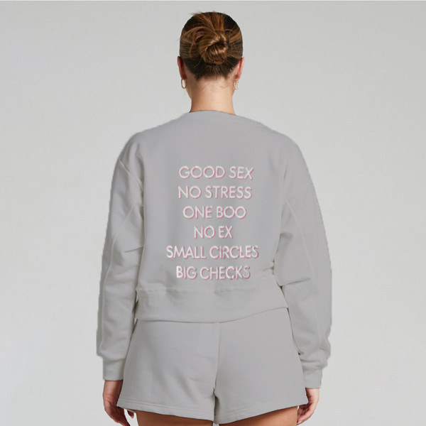 Women's fashionable sweater suit fashion letter offset high-grade cotton 2-piece set