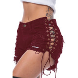 Corn bandage sexy hot pants ripped women's jeans