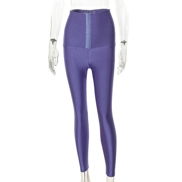 Fashion high waist slim hip lifting body-building casual pants