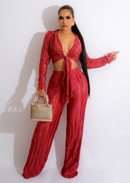 Autumn winter jacket lace up pleated sexy casual suit