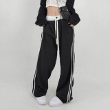 Women's fashion brand fashion street photos new color contrast ribbon drawstring casual pants