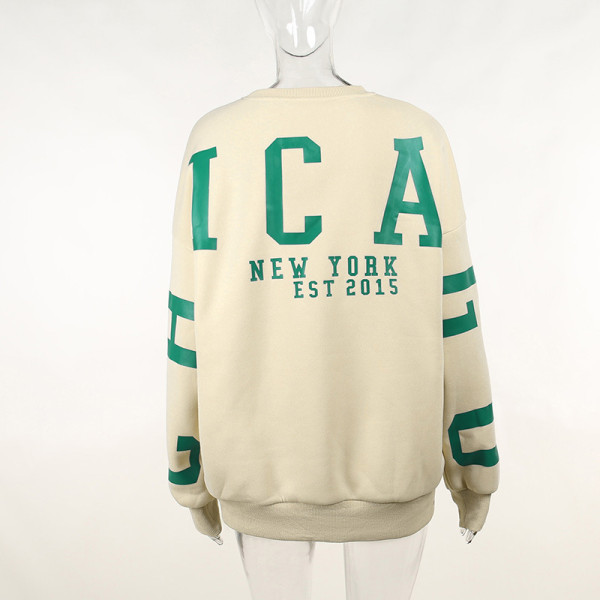 Warm and Thick Top in Autumn and Winter Women's Street Trend Letter Print Loose Versatile Casual Sweater