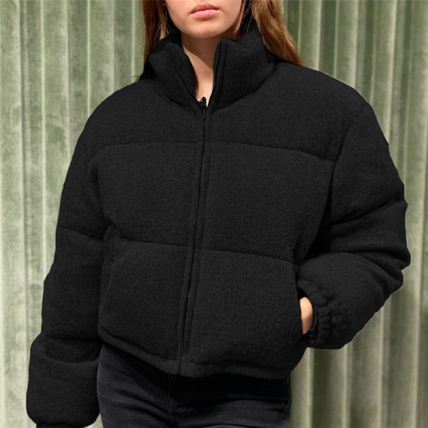 Fashion stand collar thickened short cotton coat