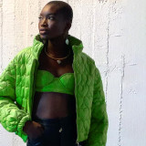 Solid casual love round neck zipper snap closure long sleeve slim cotton suit