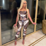Open back sexy pants suit