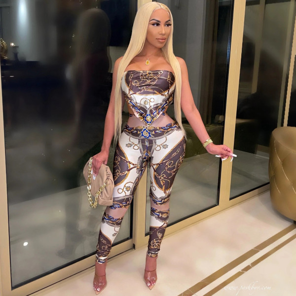 Open back sexy pants suit