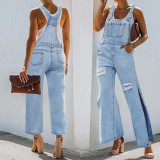 Women's suspenders with holes, washed and fitted, one-piece suspenders