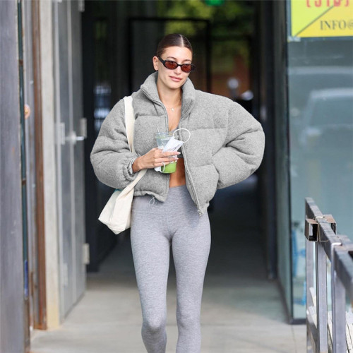 Fashion stand collar thickened short cotton coat