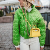 Solid casual love round neck zipper snap closure long sleeve slim cotton suit