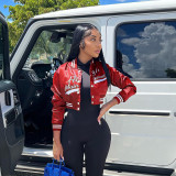 Sexy embroidered open navel loose short jacket coat