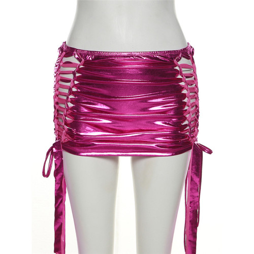 Women's fashion sexy low waist strap hollow fitting hip bag skirt