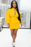 Fashion Casual Sweater Cloth Thread Splice Waist Dress