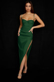 Women's sexy color Ding Gao slit pleated open backpack hip sling long skirt