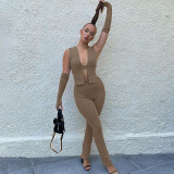Fashion sexy cardigan top slim pants suit