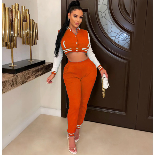 Winter Fashion Thread Multicolor Baseball Suit