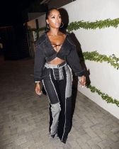 Flare wide leg splicing jeans Flare wide leg splicing jeans