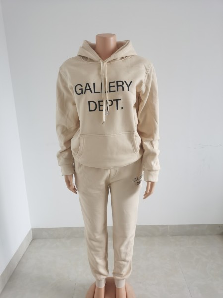 Alphabet print fleece suit unisex hooded trousers set