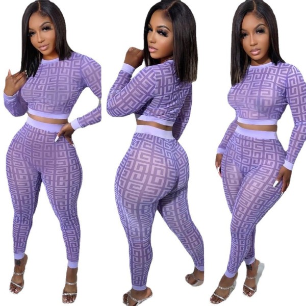 Fashion trend digital high-definition printing sexy two-piece set