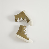 Simple high top shoes for men and women lovers Thick soled canvas shoes Versatile casual shoes