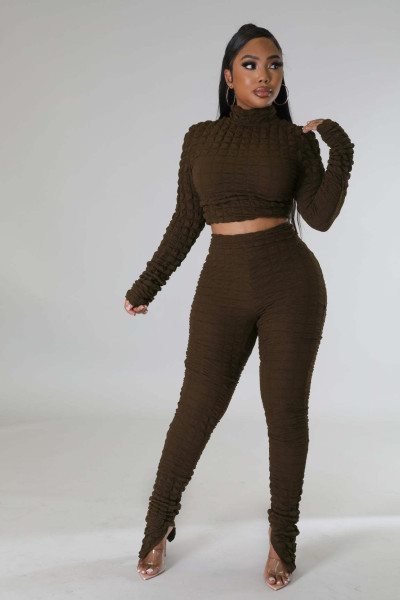 Elastic bubble case slim slit casual fashion suit