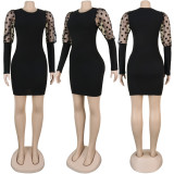 Sexy Perspective Mesh Pit Slim Dress Nightclub Dress