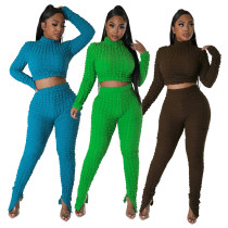 Elastic bubble case slim slit casual fashion suit