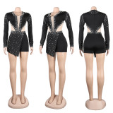 Sexy slim round neck pullover split sweater dress