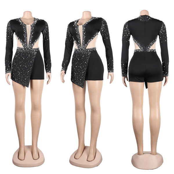 Sexy slim round neck pullover split sweater dress