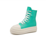 Candy color thick soled high casual shoes High top shoes Women's large personalized fashion shoes