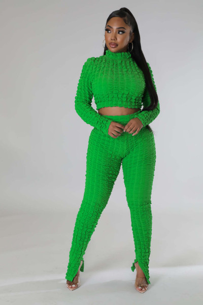 Elastic bubble case slim slit casual fashion suit