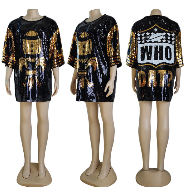 Sequins casual street dress