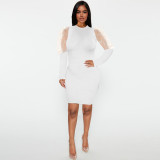 Sexy Perspective Mesh Pit Slim Dress Nightclub Dress