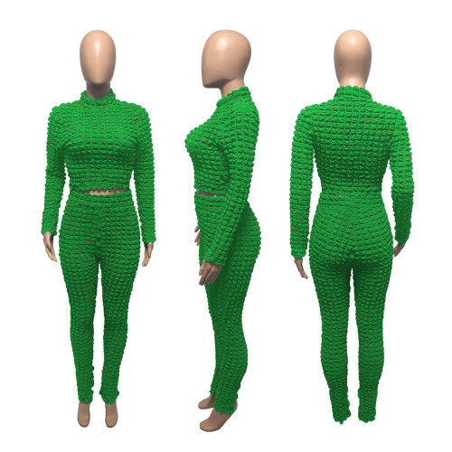 Elastic bubble case slim slit casual fashion suit