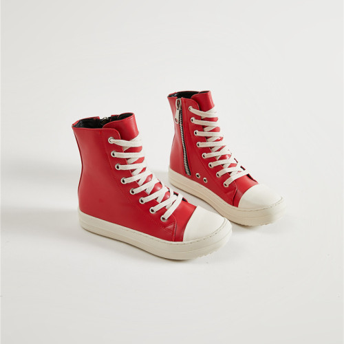 Simple high top shoes for men and women lovers Thick soled canvas shoes Versatile casual shoes