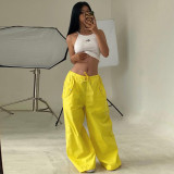 Knitted lace loose straight overalls Autumn women's large women's wide leg casual pants