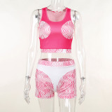 Fashion Tank Top Casual Sports Two Piece Set Personalized Fashion Shorts Set