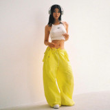 Knitted lace loose straight overalls Autumn women's large women's wide leg casual pants