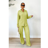 Women's sexy, fashionable and comfortable pleated cloth leggings wide leg pants suit