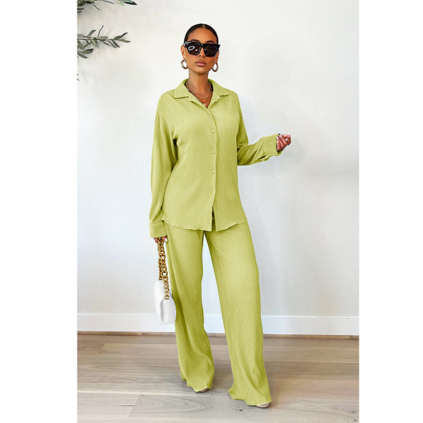 Women's sexy, fashionable and comfortable pleated cloth leggings wide leg pants suit