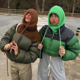 Tidal color contrast cotton jacket short women's flight jacket