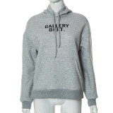 Sexy open navel letters printed hoodie women's long sleeves