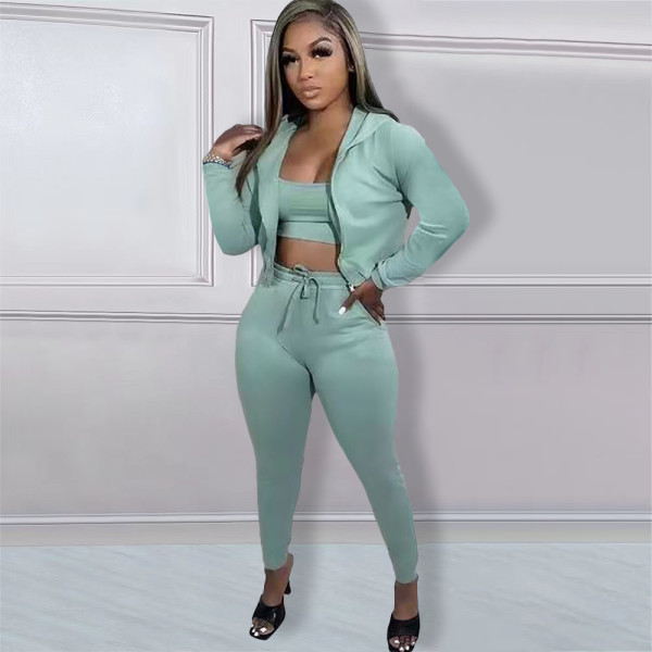 Bodyguard rack hooded sportswear suit (three piece set)