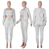 Bodyguard rack hooded sportswear suit (three piece set)