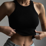 Pit Stripe Clean Color Sleeveless Spice Girl Underlay Versatile Casual Tank Top