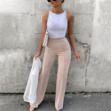 Temperament Commuter Slight Puller Pants Versatile Fashion Wide Leg Pants